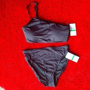 NWT Michael Kors Swimsuit Two Piece / Bikini 👙 Black Sz Women's L